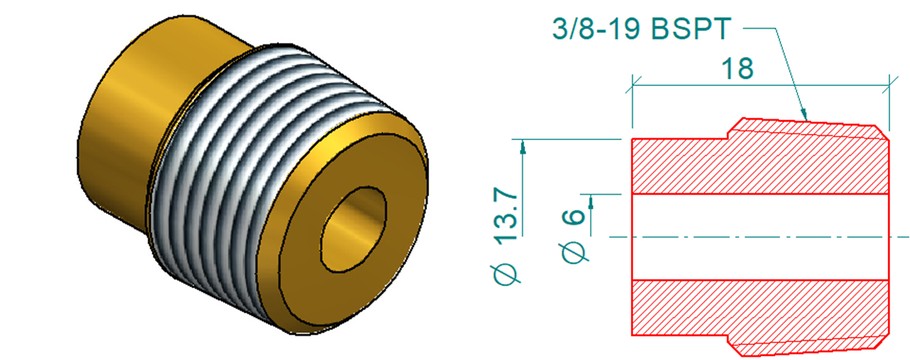 MM3439 Brass Plug